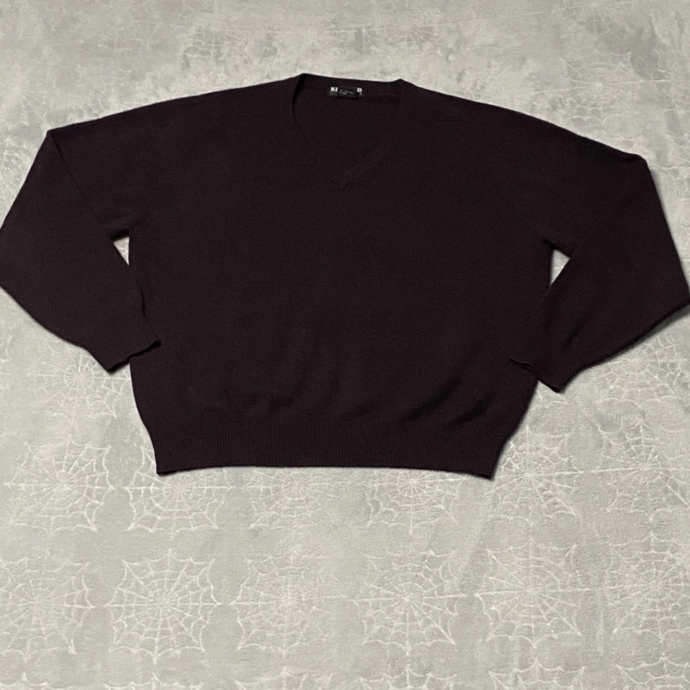 Kirkland Signature Sweater Mens L Purple Pullover Cashmere V-Neck Minimalist